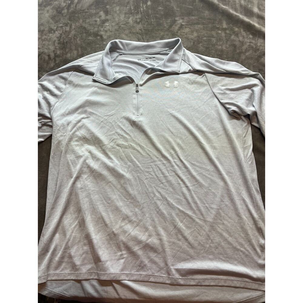 Under Armour Golf Long‎ Sleeve Shirt 1/4 Zip Men Sz XXL Grey